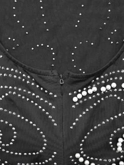 Hotfix Rhinestones High Rise Bodycon Maxi Dress -Women's Clothing Shop P 20231110171125811 810