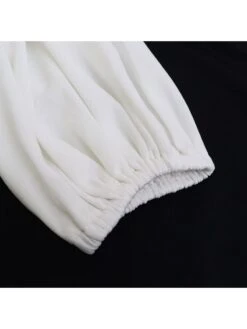 Patchwork Colorblock Lantern Sleeve Maxi Dress -Women's Clothing Shop P 20231115183529110 141