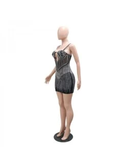 Patchwork Spaghetti Straps A-line Dress -Women's Clothing Shop P 20231123125338864 238