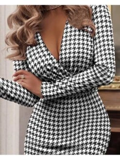 Print Mid-rise Low-cut Midi Dress -Women's Clothing Shop P 20231128111219665 368