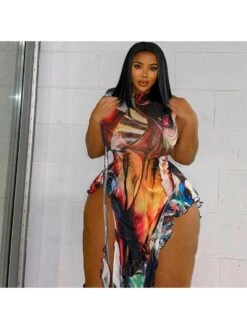 Ruffle Colorblock Sleeveless Maxi Dress -Women's Clothing Shop P 20231128145127956 439