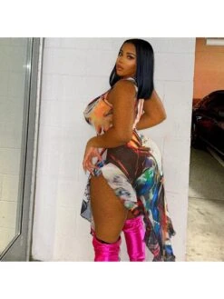 Ruffle Colorblock Sleeveless Maxi Dress -Women's Clothing Shop P 20231128145130443 487