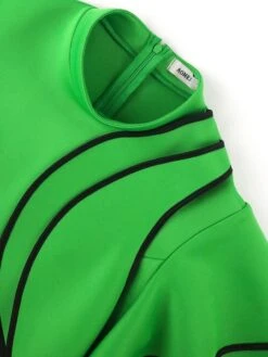 Christmas Ruffle Patchwork Stand Collar Dress -Women's Clothing Shop P 20231201165932421 457