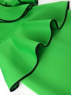 Christmas Ruffle Patchwork Stand Collar Dress -Women's Clothing Shop P 20231201165937169 884