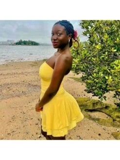 Solid Strapless High Rise Mini Dress -Women's Clothing Shop P 20231204143130013 149