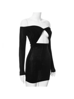 Round Neck Off Shoulder High Rise Dress -Women's Clothing Shop P 20231205131231125 825