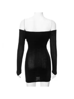 Round Neck Off Shoulder High Rise Dress -Women's Clothing Shop P 20231205131233581 781