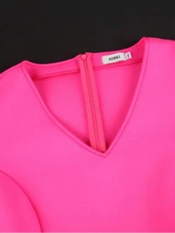 Patchwork High Rise Draped Sleeve Midi Dress -Women's Clothing Shop P 20231212134541075 453