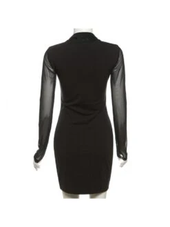 Patchwork Halter Neck Bodycon Short Dress -Women's Clothing Shop P 20231214103535796 281