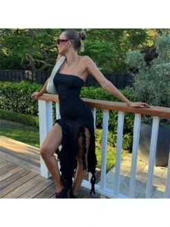 Patchwork High Rise Slim Dress -Women's Clothing Shop P 20231220181940677 584