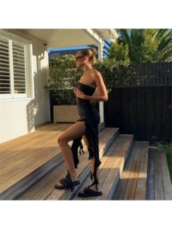 Patchwork High Rise Slim Dress -Women's Clothing Shop P 20231220181943121 511