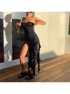 Patchwork High Rise Slim Dress -Women's Clothing Shop P 20231220181945550 274