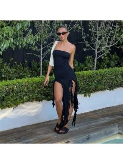 Patchwork High Rise Slim Dress