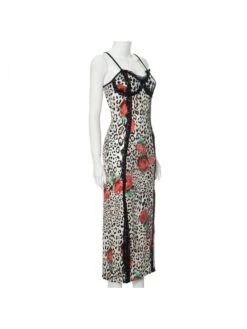 Leopard Floral Printed Sleeveless Maxi Dress -Women's Clothing Shop P 20231226181618957 261
