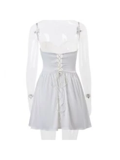 Tie-wrap Fishbone Strapless A-line Dress -Women's Clothing Shop P 20240103185303994 797