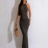 Sexy Halter Backless Maxi Dress -Women's Clothing Shop P 20240126153642170 851