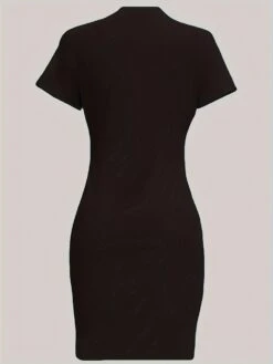 Retro Classic Car Pattern Short Sleeve Dress -Women's Clothing Shop P 20240201084508865 794