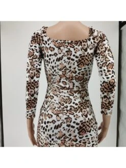 Leopard Cutouts Ruched Drawstring Maxi Dress -Women's Clothing Shop P 20240201141007625 604