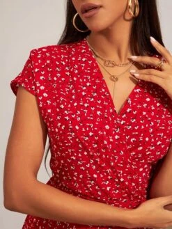 Lace Up High Rise Bodycon Short Sleeve Dress -Women's Clothing Shop P 20240219144515095 498