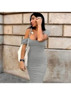 Lace Up U Neck Backless Short Sleeve Maxi Dress -Women's Clothing Shop P 20240221165517125 945