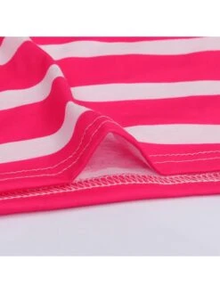 Striped High Rise Fitted Short Sleeve Maxi Dress -Women's Clothing Shop P 20240222113011279 454