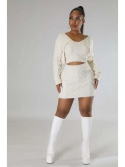 Hollow Out Skinny Long Sleeves Dress