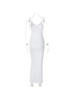 Solid V Neck Sleeveless Maxi Dress -Women's Clothing Shop P 20240226150519952 535