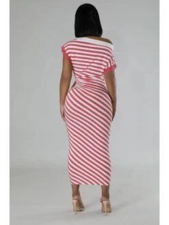 Striped Hollow Out Colorblock Dress -Women's Clothing Shop P 20240304150013996 360