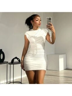 Ruched Bodycon Sleeveless Mini Dress -Women's Clothing Shop P 20240320103503768 254