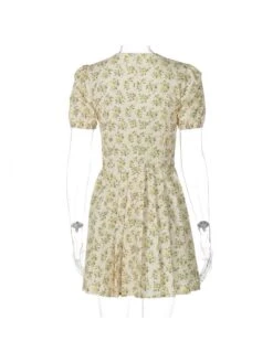 Floral Printed V Neck Pleated Dress -Women's Clothing Shop P 20240322180512166 912