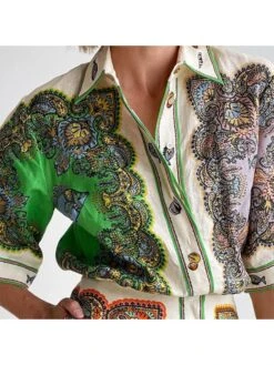 Print Single Breasted Leisure Dress -Women's Clothing Shop P 20240327170505747 213