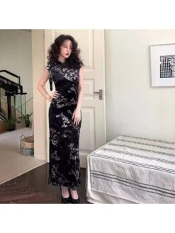 Crew Neck Short Sleeve High Rise Maxi Dress -Women's Clothing Shop P 20240329112012459 300