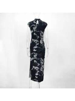 Crew Neck Short Sleeve High Rise Maxi Dress -Women's Clothing Shop P 20240329112015209 821