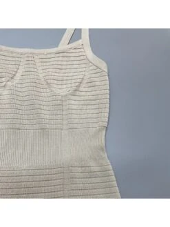 Knitted Mini Dress With Outer Sleeve -Women's Clothing Shop P 20240401124545235 440