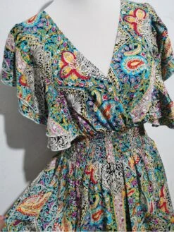 Ruffle Bohimian Swing Short Sleeve Dress -Women's Clothing Shop P 20240402084841236 398