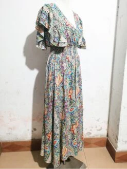 Ruffle Bohimian Swing Short Sleeve Dress -Women's Clothing Shop P 20240402084842249 525