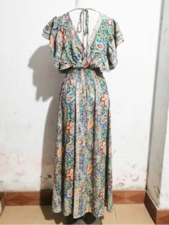 Ruffle Bohimian Swing Short Sleeve Dress -Women's Clothing Shop P 20240402084843203 413