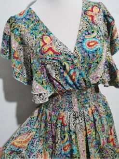 Ruffle Bohimian Swing Short Sleeve Dress -Women's Clothing Shop P 20240402085009755 585