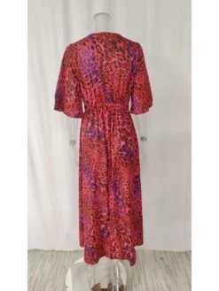 Print V Neck High Rise Dress -Women's Clothing Shop P 20240402154005951 345