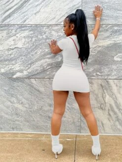 Love Letter Printed Bodycon Mini Dress -Women's Clothing Shop P 20240402165531957 356