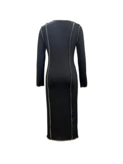 Leopard Printed Long Sleeves Maxi Dress -Women's Clothing Shop P 20240407113004472 633