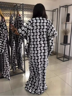 Colorblock Loose Short Sleeve Maxi Dress -Women's Clothing Shop P 20240410184940522 875