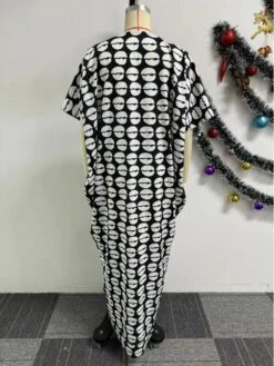 Colorblock Loose Short Sleeve Maxi Dress -Women's Clothing Shop P 20240411100420573 476