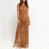 Fringe See Through Lace-Up Backless Dress -Women's Clothing Shop P 20240411180512552 873