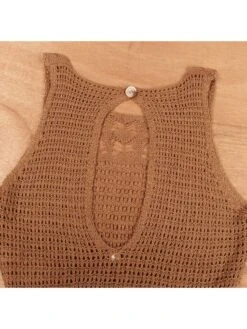 Fringe See Through Lace-Up Backless Dress -Women's Clothing Shop P 20240411180515374 904