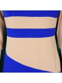 Colorblock Crewneck Zipper Midi Dress -Women's Clothing Shop P 20240412092515864 746