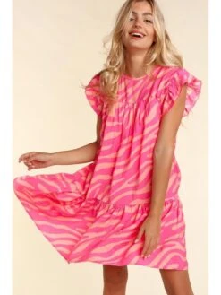 Print Ruffle Slit Pocket Dress -Women's Clothing Shop P 20240412111504416 503