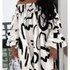 Printed Layered Sleeves Off Shoulder Dress