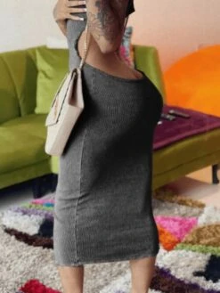 Low Cut Halter Backless Maxi Dress