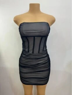 Ruched Fitted Strapless Mini Dress -Women's Clothing Shop P 20240418142507771 723